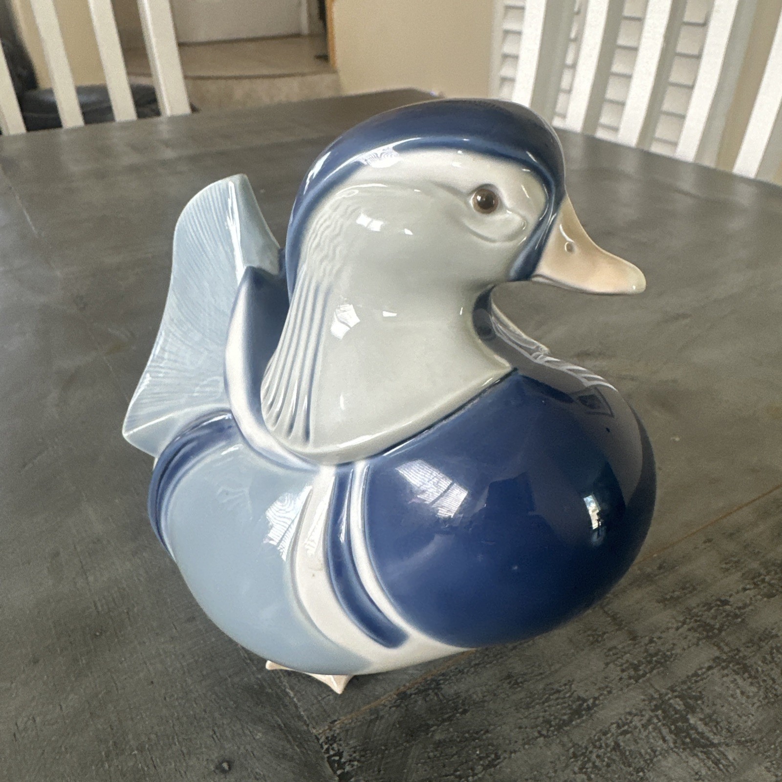 Retired Vintage Lladro Mandarin Duck 6-1/2″ Porcelain Figurine Bird Spain 1980s
