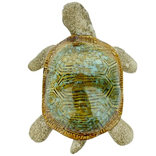 Turtle Garden Statue – Indoor Outdoor 6″ Green Décor Figurine