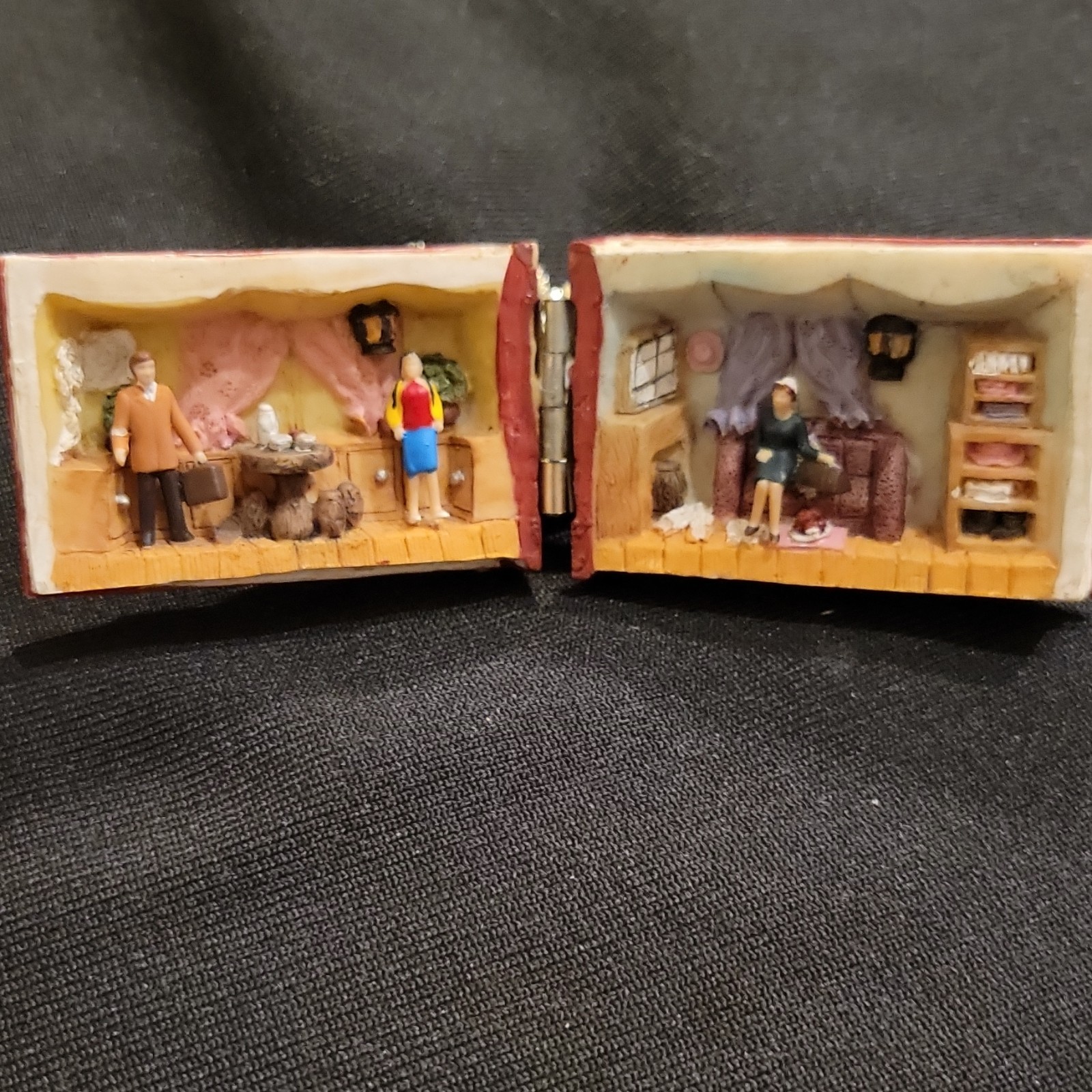 Cowboy Western Miniature Hinged Hand Painted Resin Figurine Multicolor