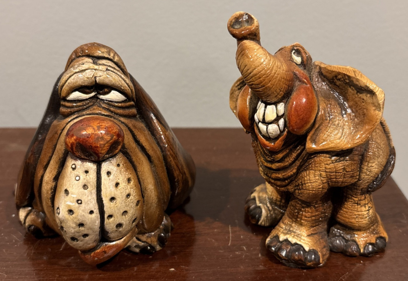 Vtg Hound Dog and Elephant John Raya Beasties of the Kingdom 1995 & 1996