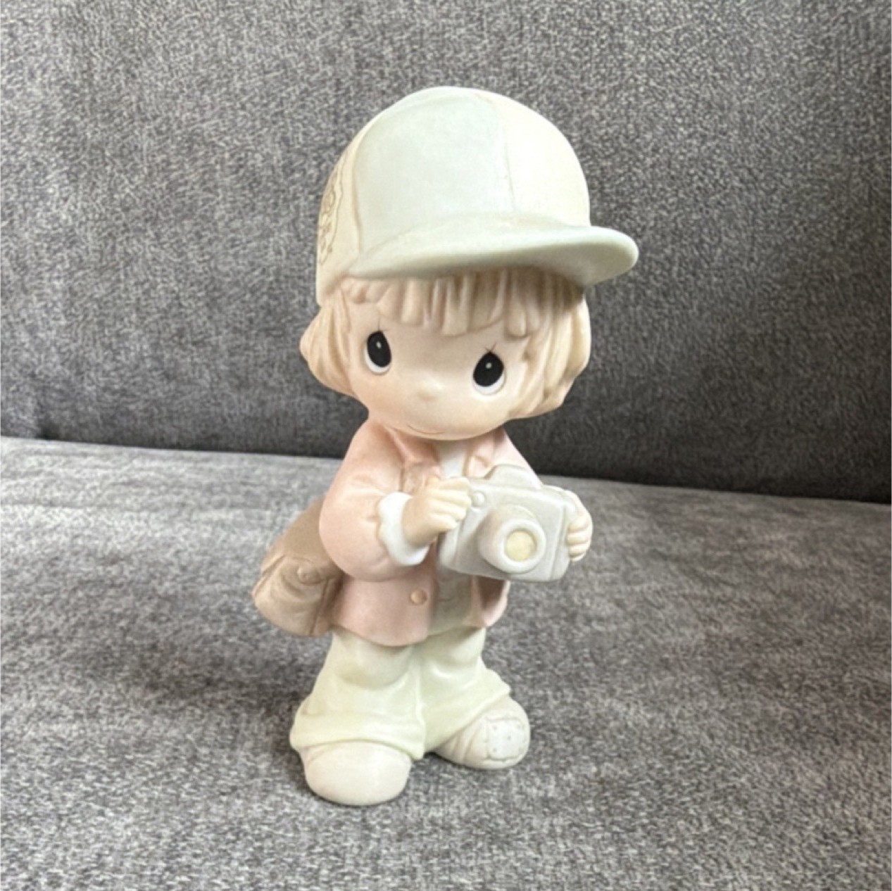 Enesco Porcelain Girl with Camera Hand Painted Matte Figurine 1997