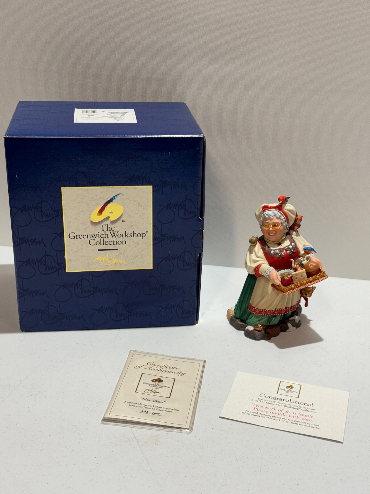 JAMES CHRISTENSEN GREENWICH WORKSHOP MRS CLAUS PORCELAIN FIGURINE LE 238/1300