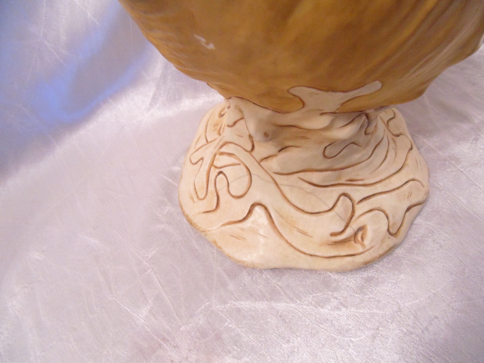 Vtg Art Nouveau Royal Dux Bohemian Woman Figurine Conch Shell Figural Bowl Vase
