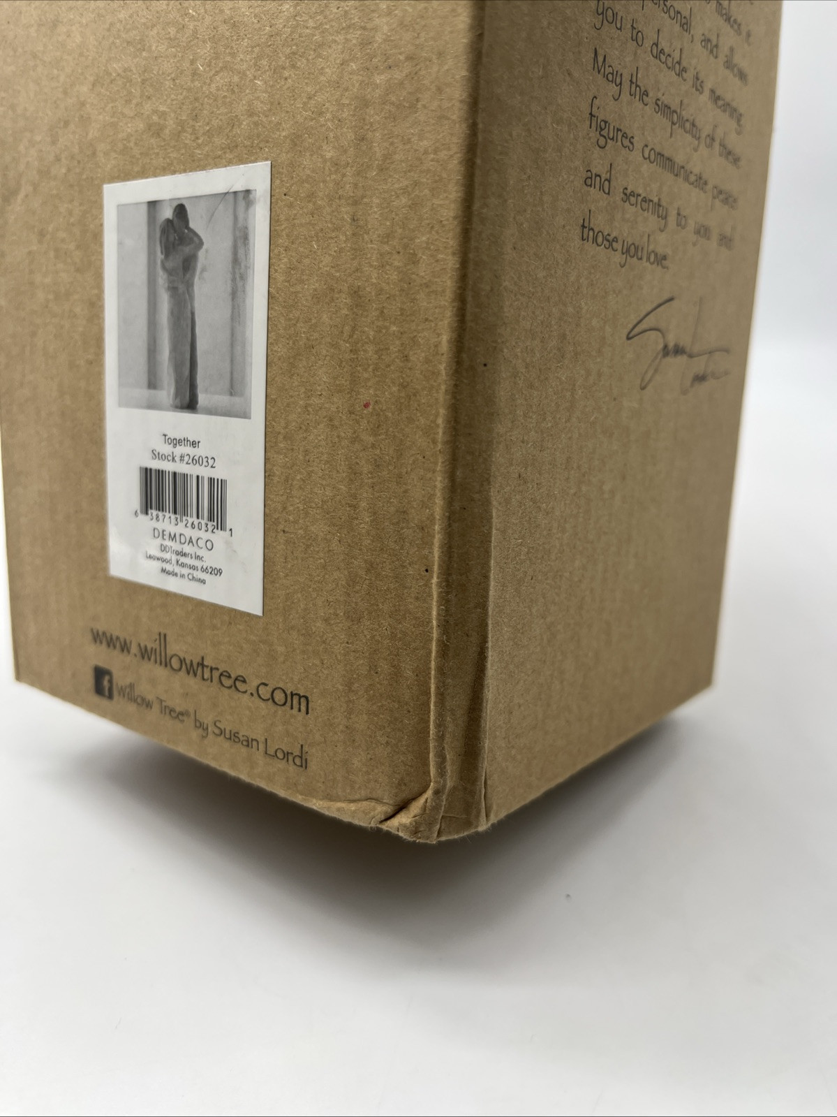 Demdaco Willow Tree TOGETHER Figurine Susan Lordi 2000 🌺 9″H #23062 NEW in Box