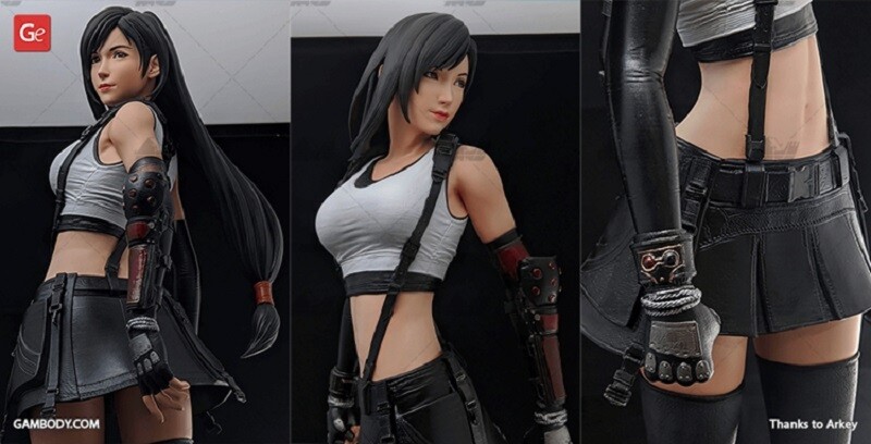Fina Fantasy Tifa Unpainted Figure Blank Kit Model GK 1/6 28cm Collection Toy