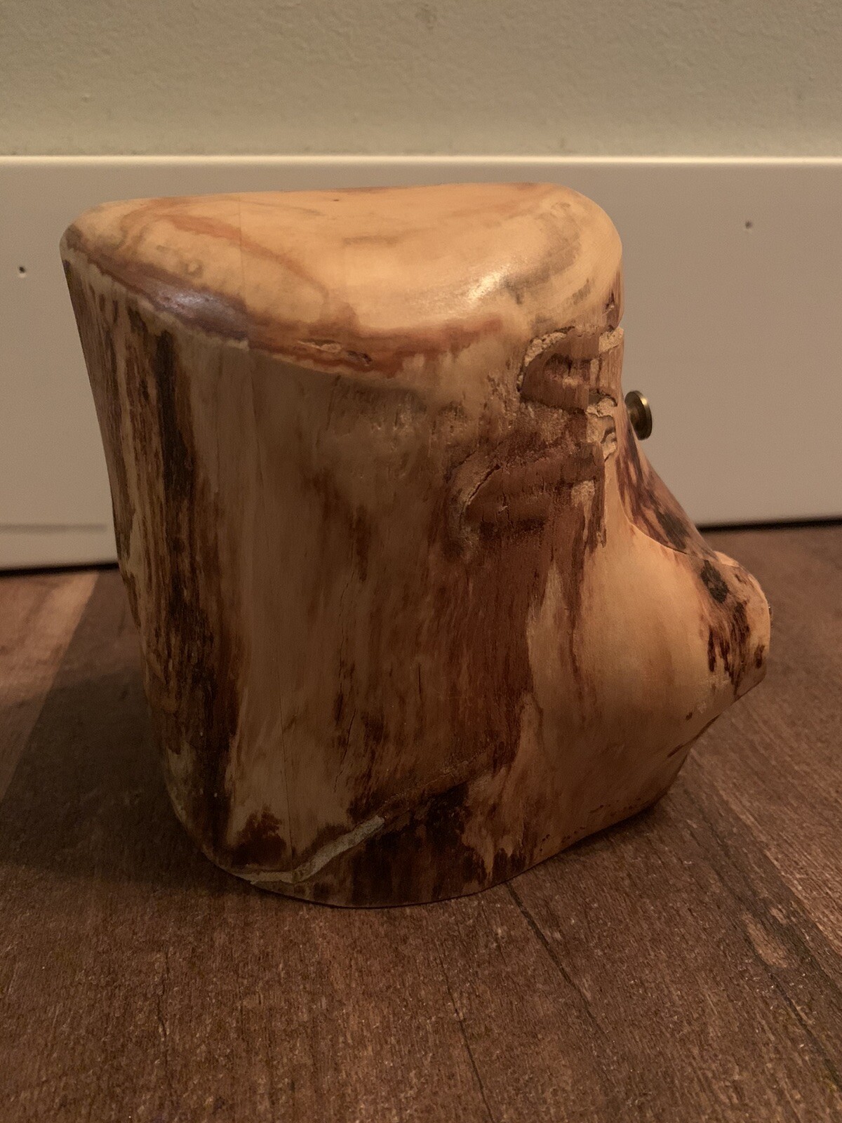 Strange, Unique Carved Wood Tchotchke With Two Small Functional Drawers