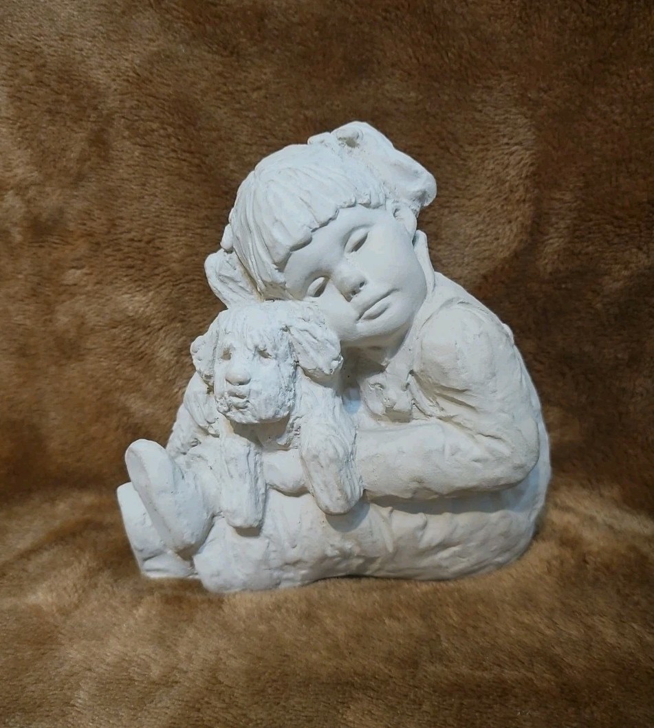 VTG 1987 Austin Productions By Dee Crowley Bright Eyes Puppy Love Sculpture 4.5″