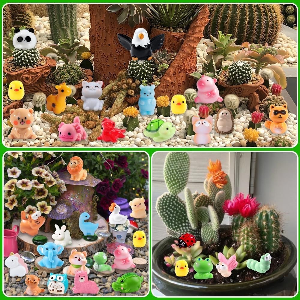 50pcs Mini Animal Figures in 50 Styles for Crafts, Party Favors & Decor