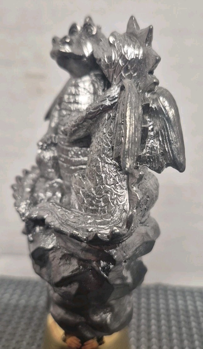 Vintage 1999 Michael Ricker Pewter Dragons Bell “Kathy & Joe” LTD ED #474 W/COA