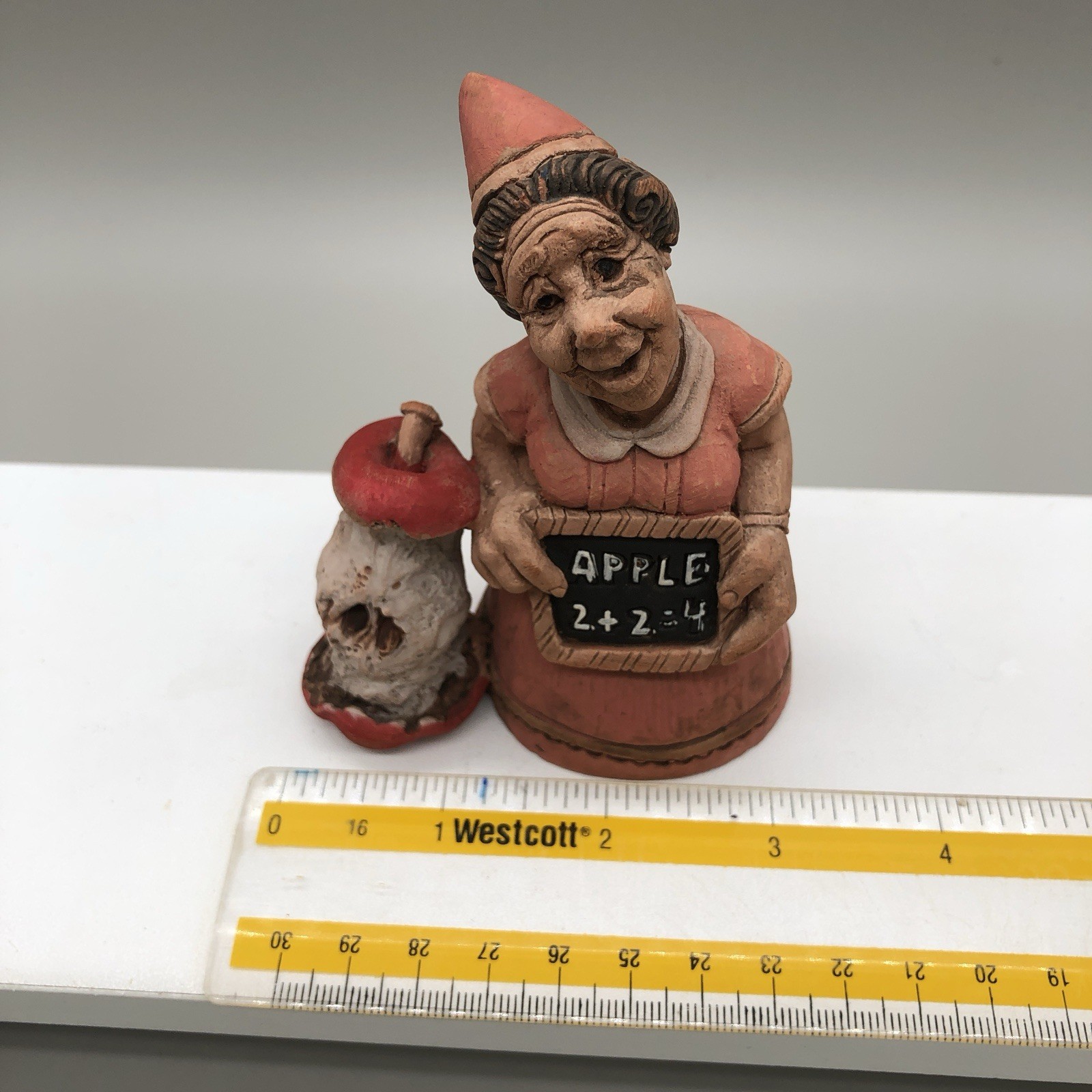 TOM CLARK “School Marm” Gnome Figurine #5171 Cheerful Teacher Blackboard Apple
