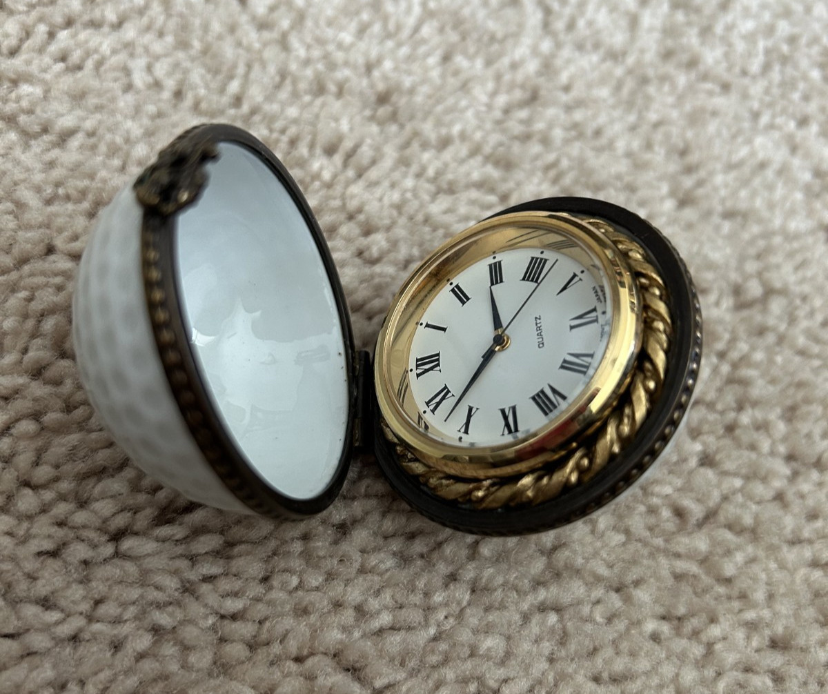 Vintage Limoges Procelain Hinged Clock Box