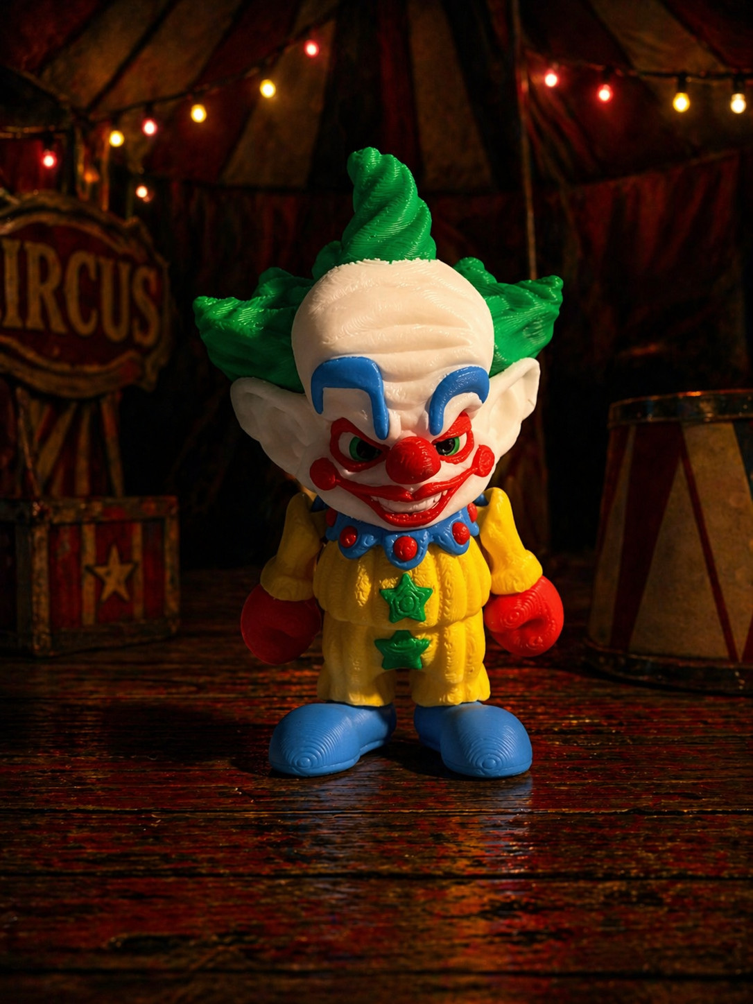 Evil Clown Figurine 3″ x 2″ | Creepy Circus Horror Décor