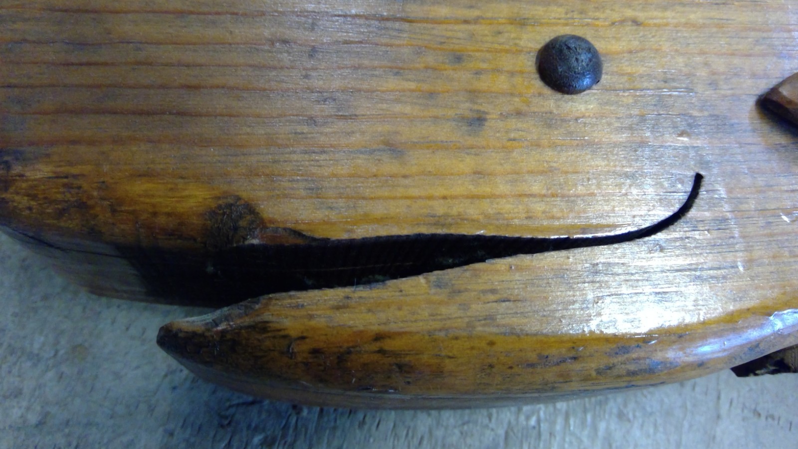 VINTAGE Wooden Sculpture Whale Bank 17.5” Long Folk Art Nautical Beach House