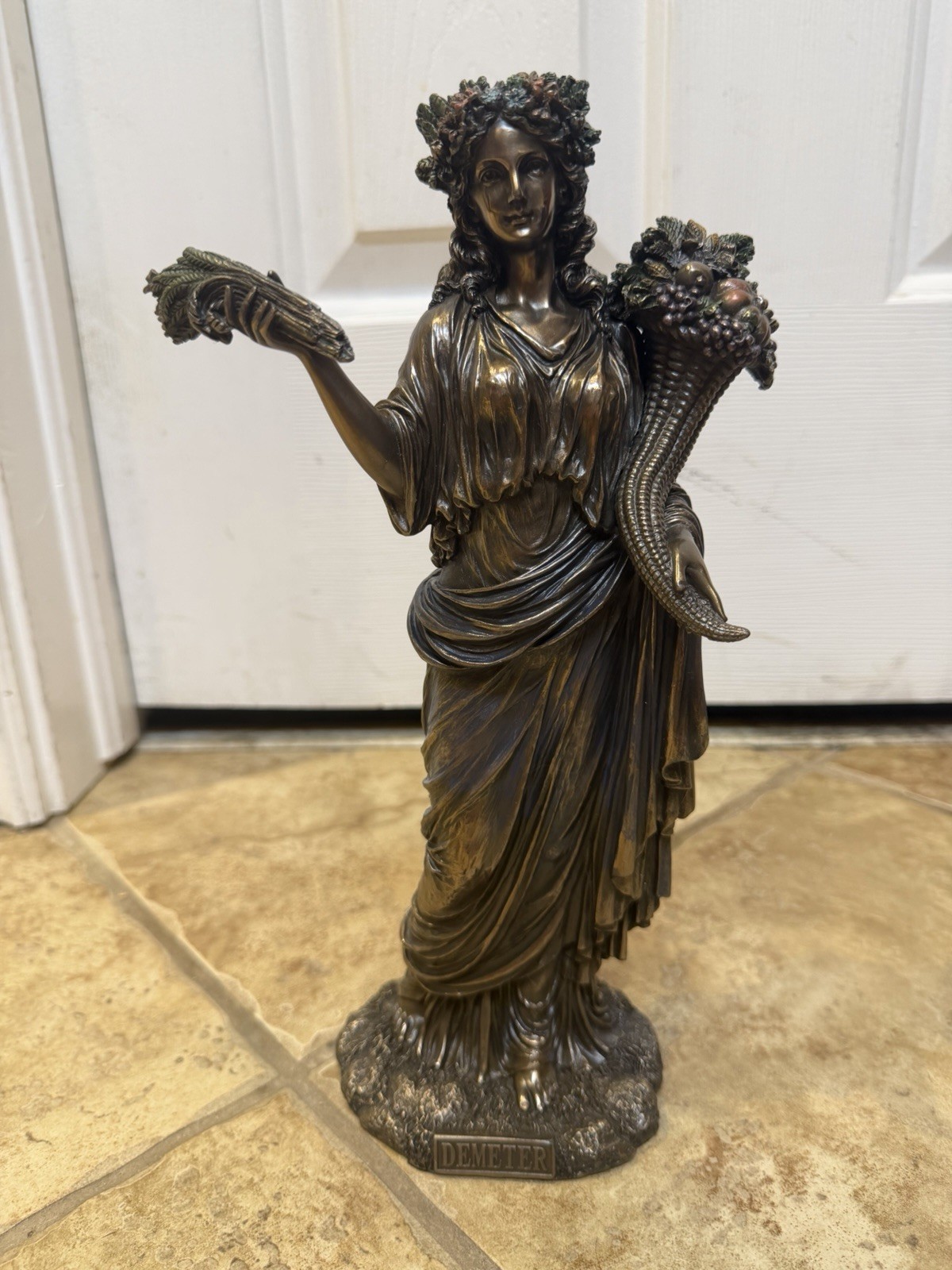 Veronese Design Demeter Greek Goddess of Harvest Statue – Bronze Finish 12.5”