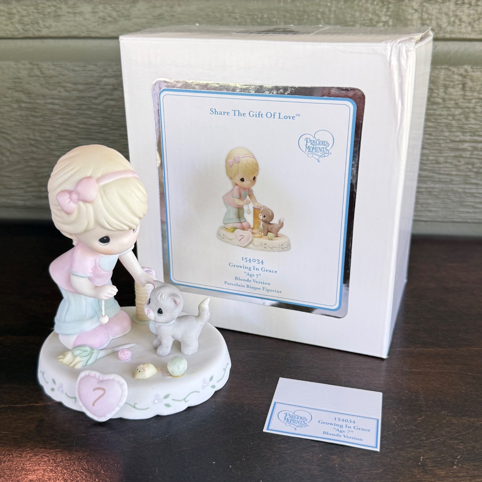 Precious Moments Growing In Grace AGE 7 Blonde 7th Birthday NIB 154034 2015