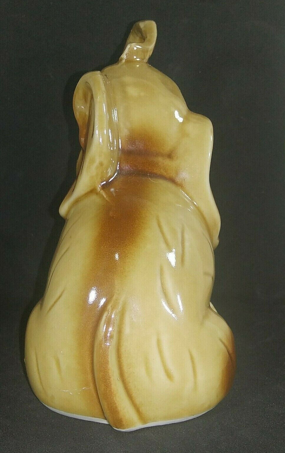 Adorable Cute Small/Medium Ceramic Elephant Made In Brazil Brown / tan Trunks Up