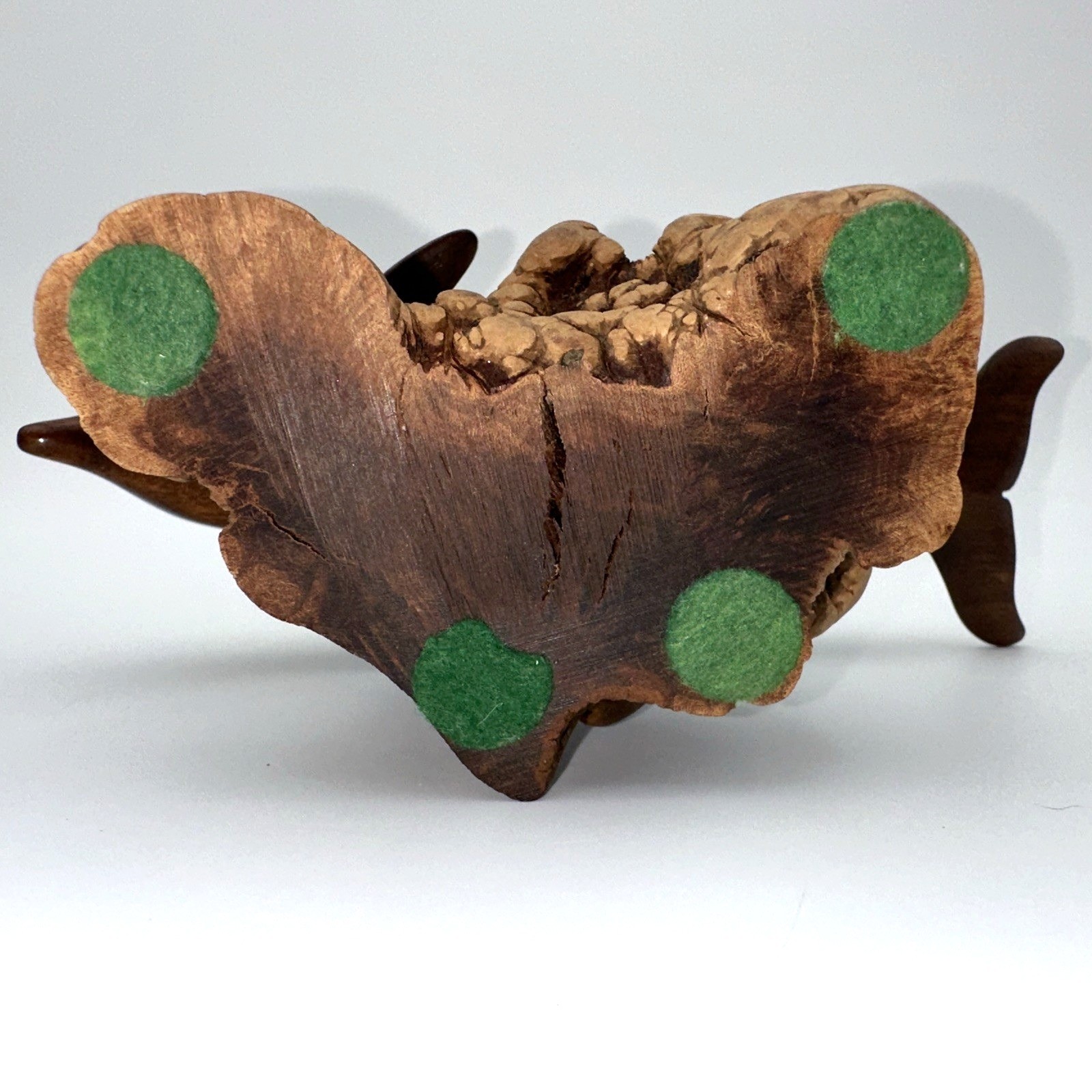 Wood Dolphin Sculpture On Burl Base Studio Craft Coastal Decor Signed Mitchell