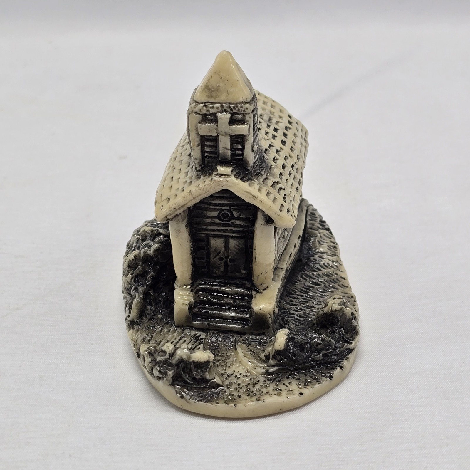 Vtg Limited Edition Georgia Marble Carved Miniature Country Church 3″