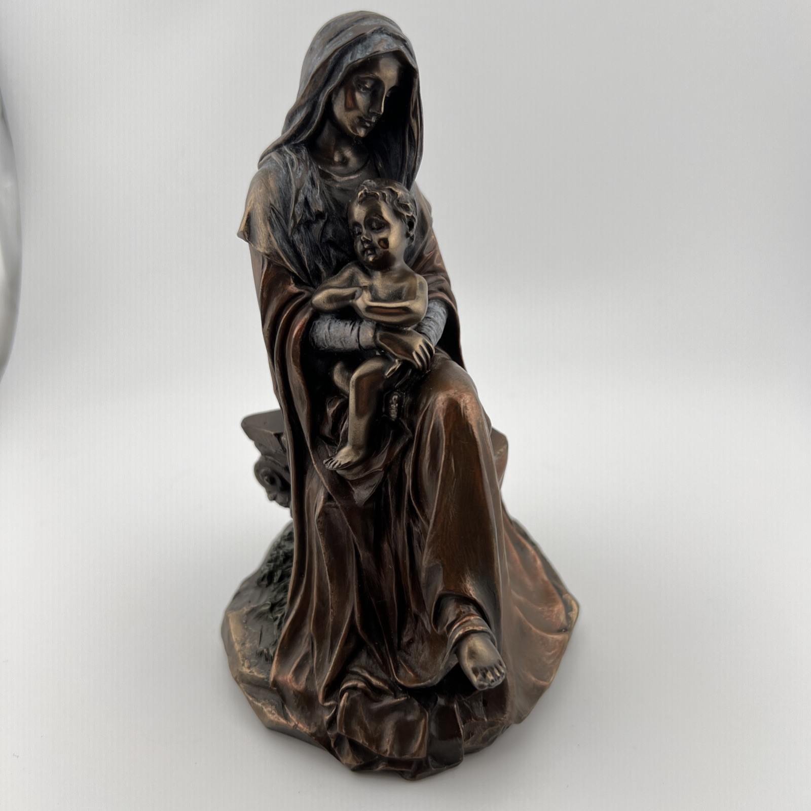 Vintage Veronese Cold-cast Bronze Madonna & Child Mary and Jesus Statue