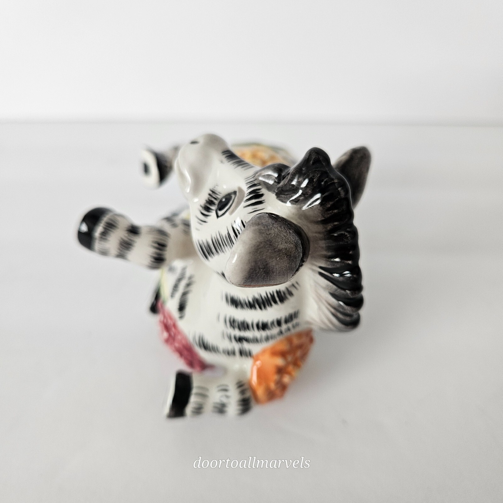 Vintage Fitz & Floyd Tumbling Zebra Figurine Whimsical 4.5″