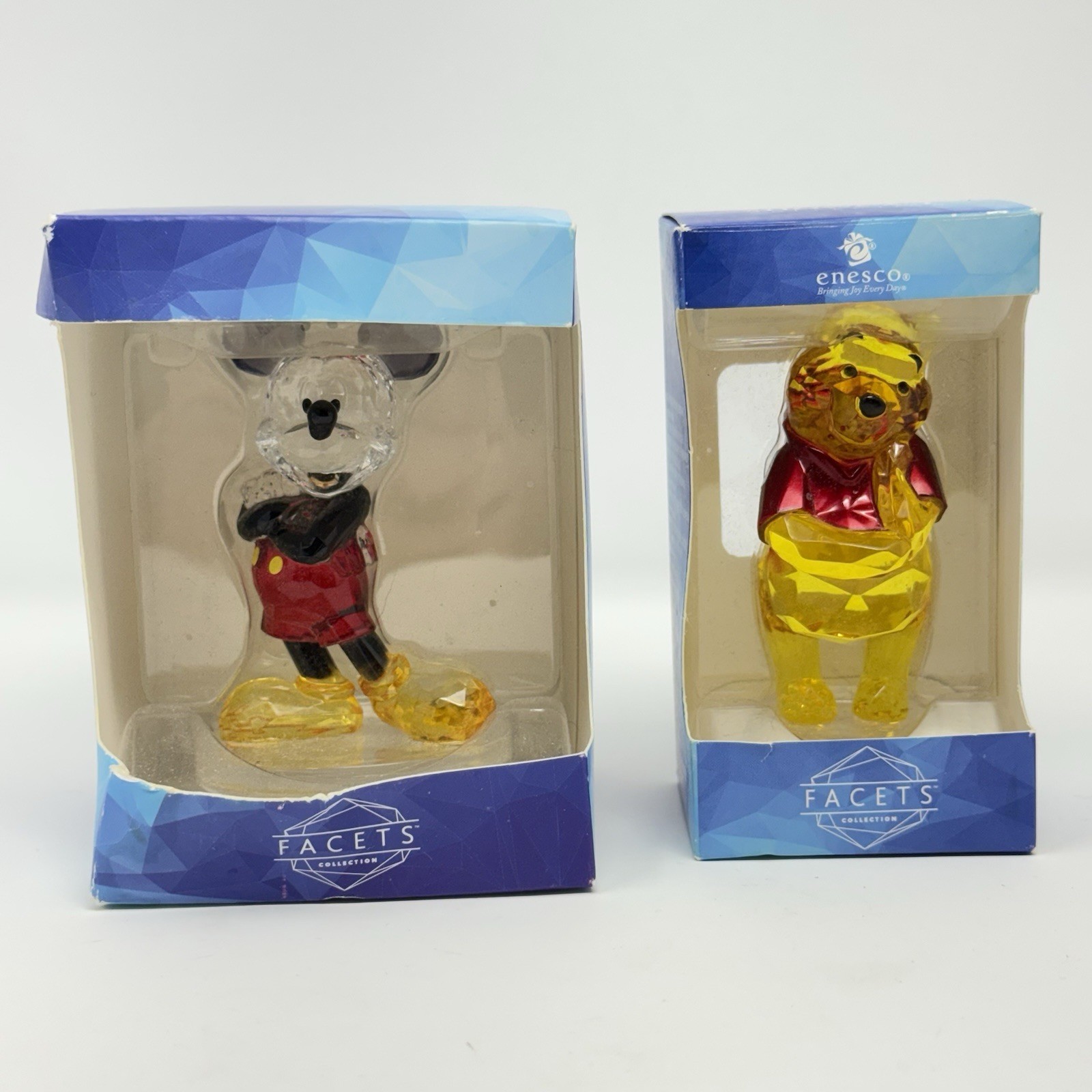 Disney Showcase Acrylic Facets Collection Pooh & MICKEY MOUSE New In Box