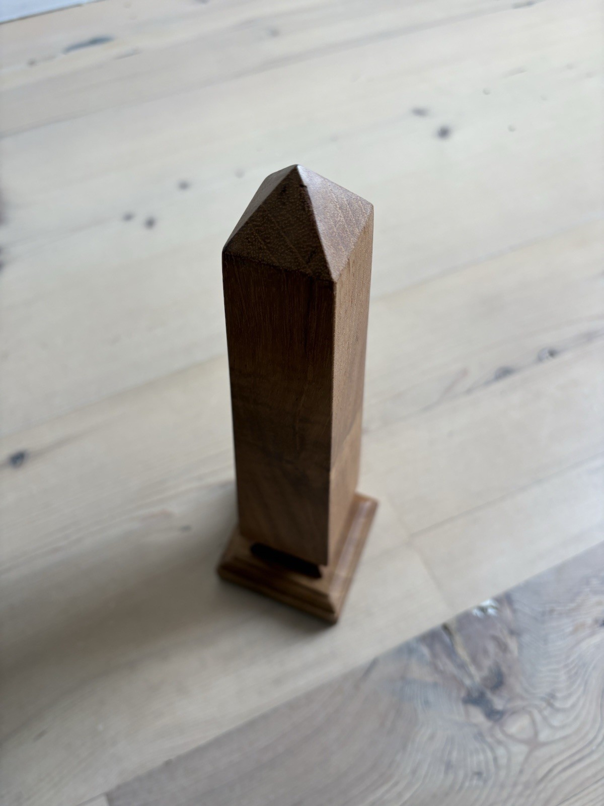 Hand Carved Wooden Obelisk