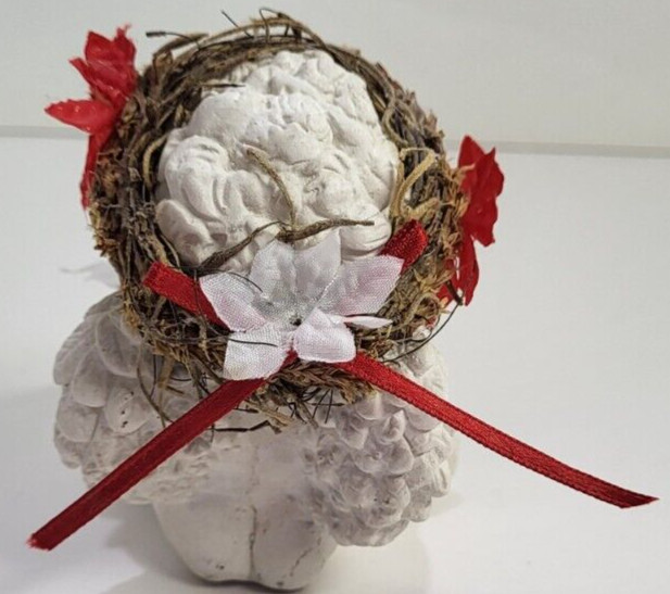 Vtg 1994 Dreamsicles Wild Flowers Angel Cherub Figurine Christmas Poinsettias