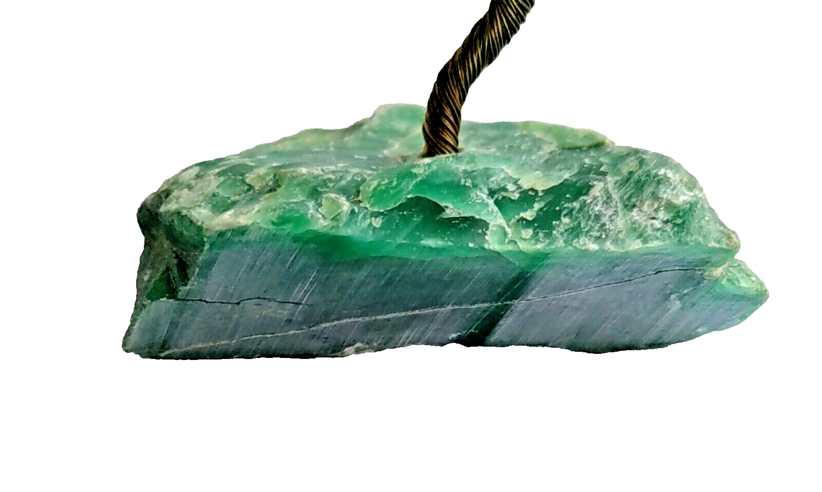 Bonsai Prosperity Tree Twisted Wire Sculpture Stone Base Bells Shell 6.5″ X 6.5″