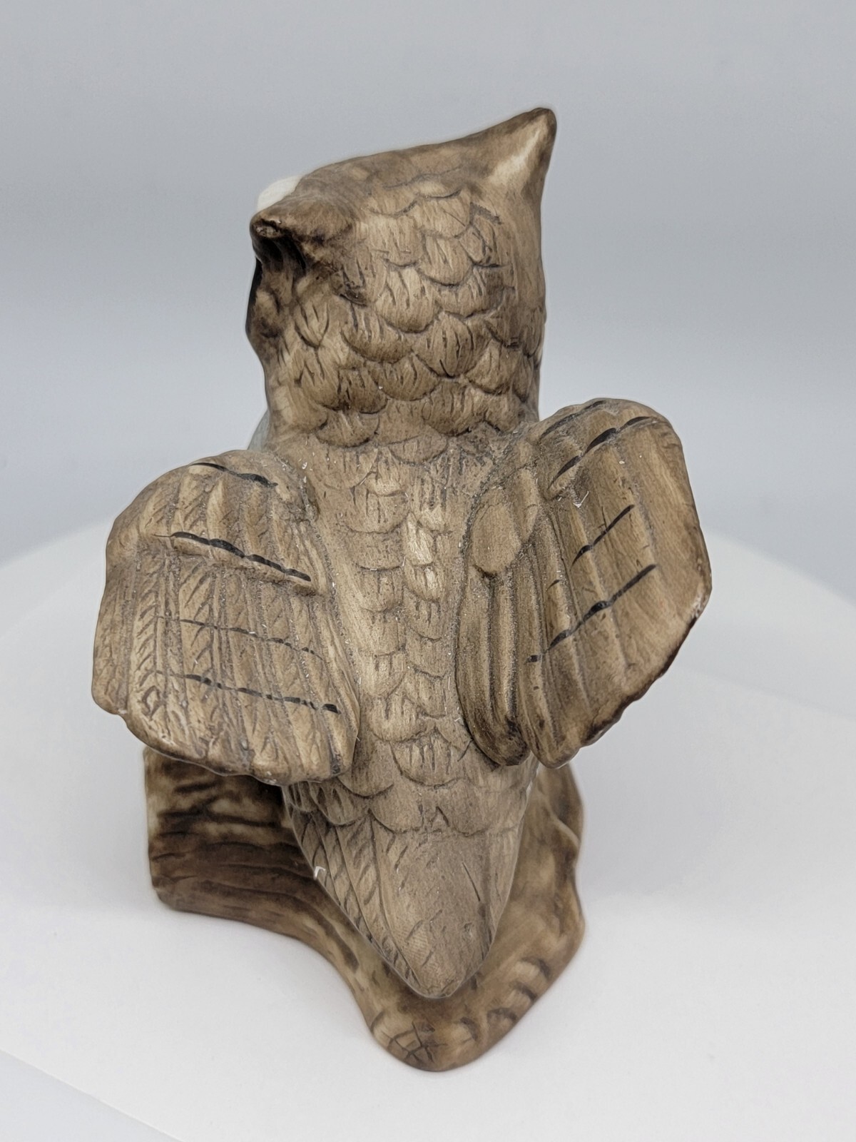 Vintage Norleans Korea Figurine Owl Multi Colors Flying on Tree Limb B11608