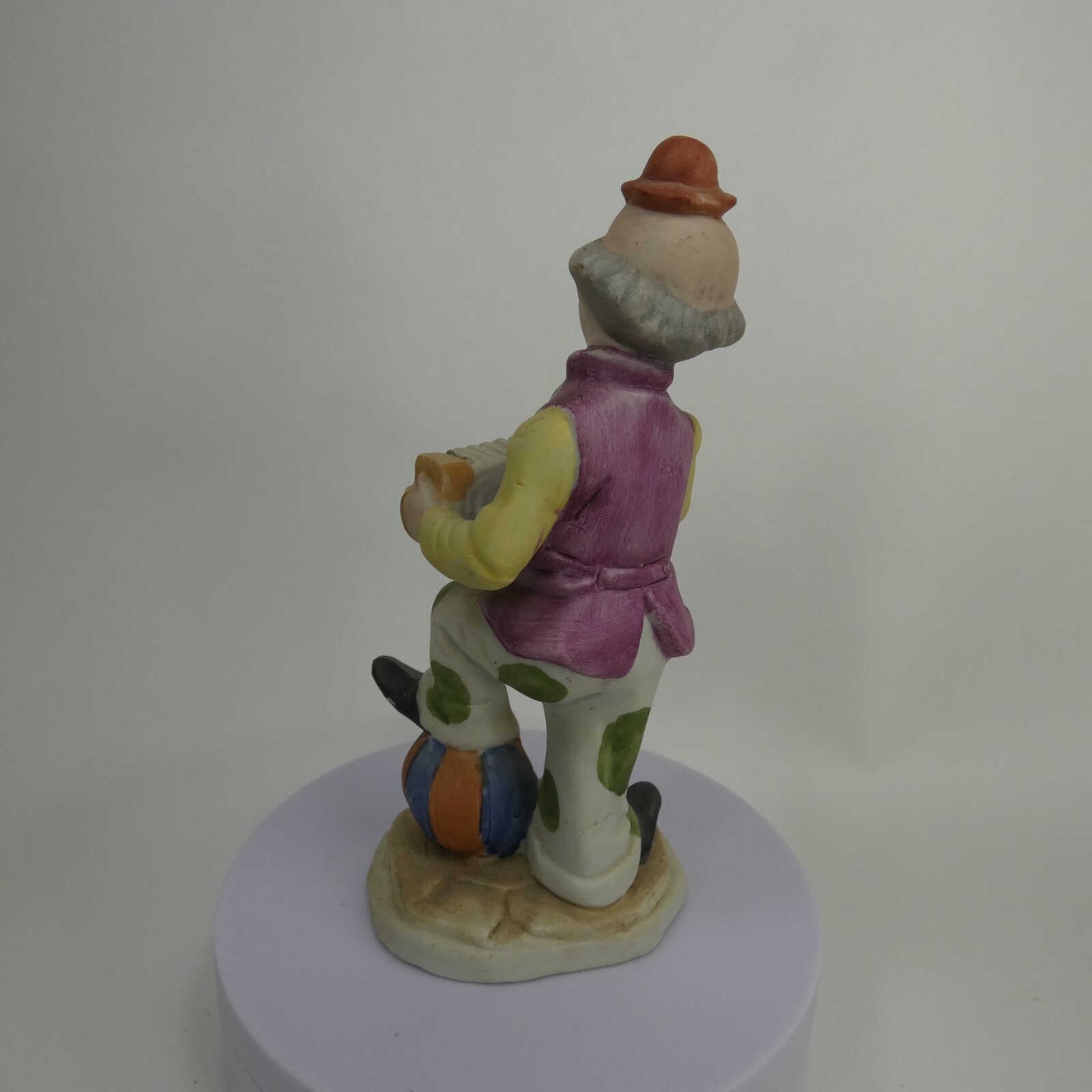 Vintage Musical Hobo Clown Accordion Hand painted Figurines Korea UCGC WZKVT