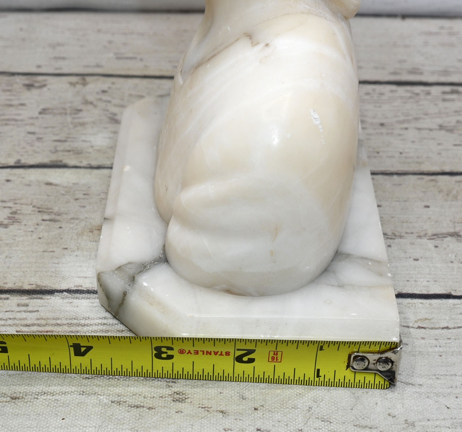 Vintage Carved Alabaster Sculpture Marble Bust of Joan of Arc Made In Italy