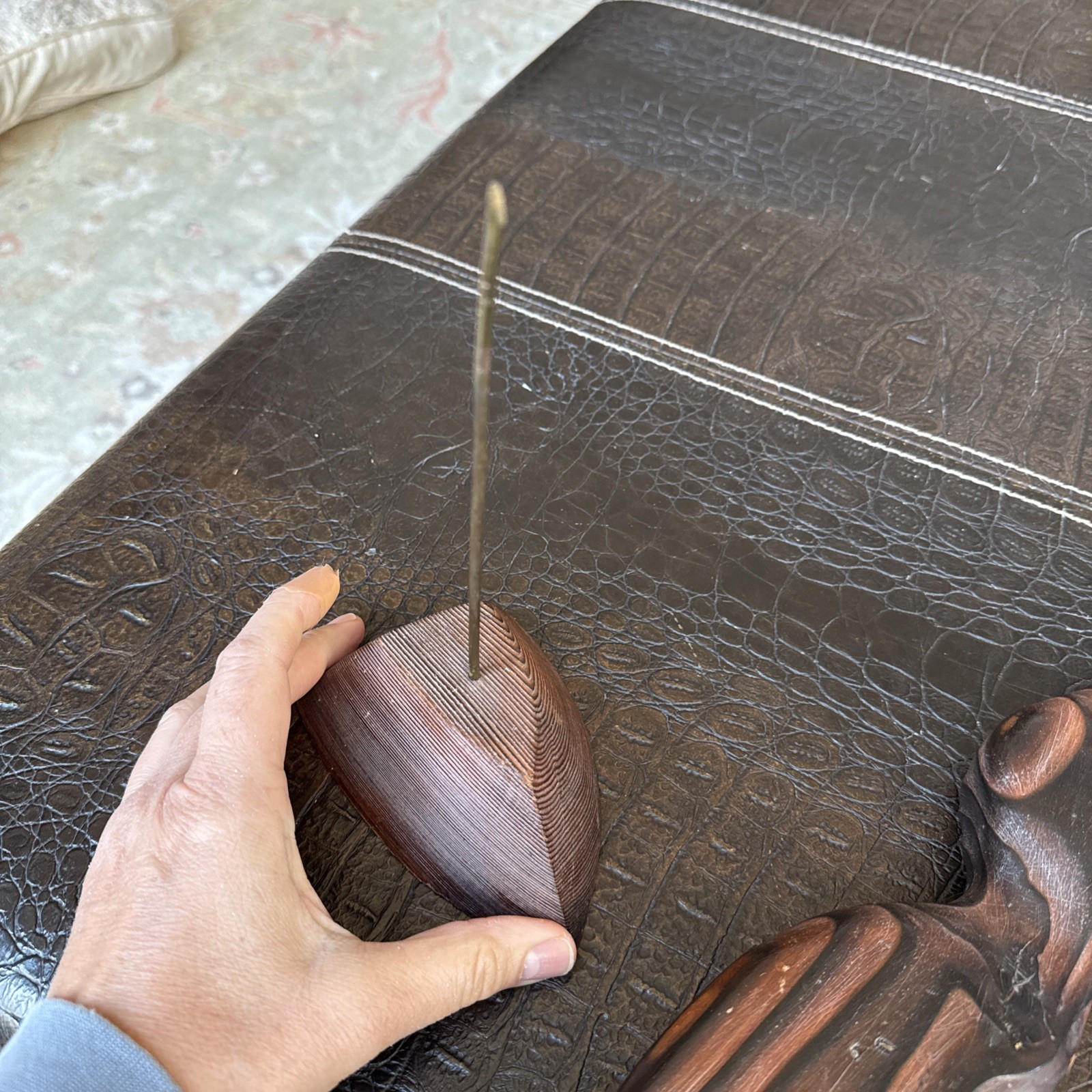 Vtg Mid Century Crane Egret Teak Wood Abstract Art Sculpture Modern Set Signed
