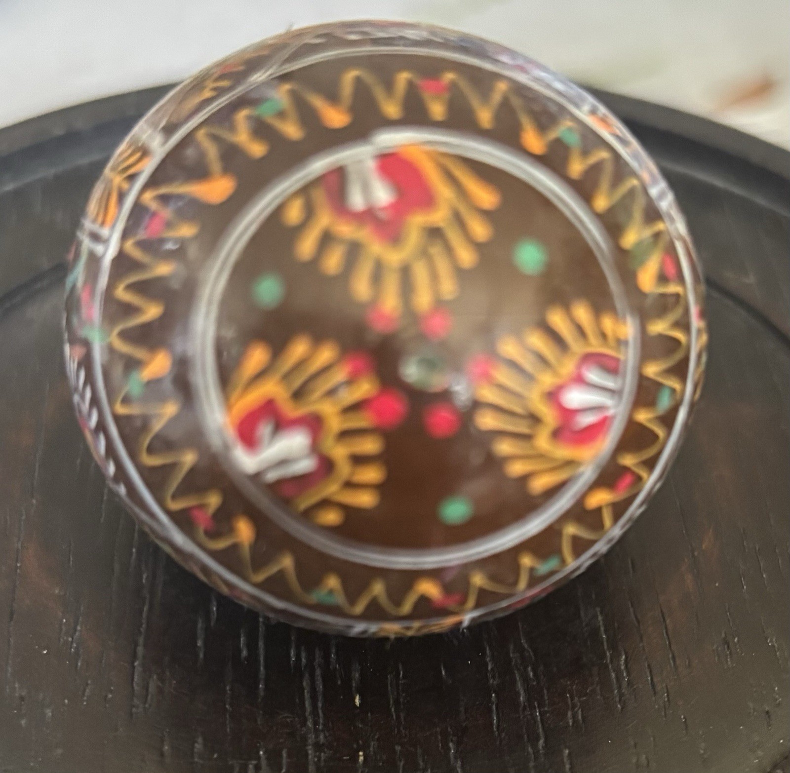 Hand-painted Wooden Pysanka Ukrainian Egg With Folk Art Design