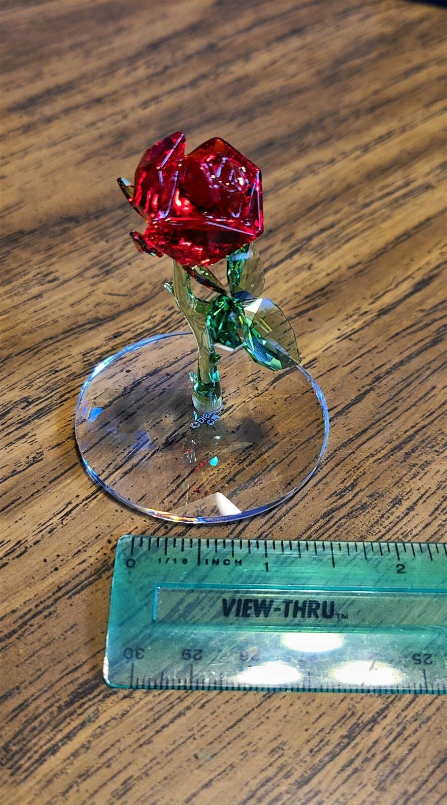 🌹Swarovski Crystal Disney Beauty & Beast Enchanted Rose Figurine, Bell Jar, NIB