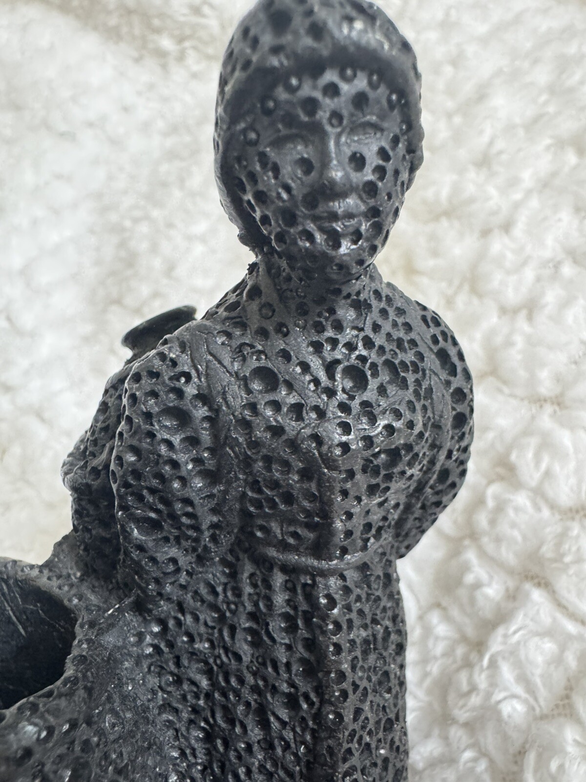 Vintage Lava Stone Figurine-Wimean With Camel & Vessel-Mid Eastern/N. Africa Sty