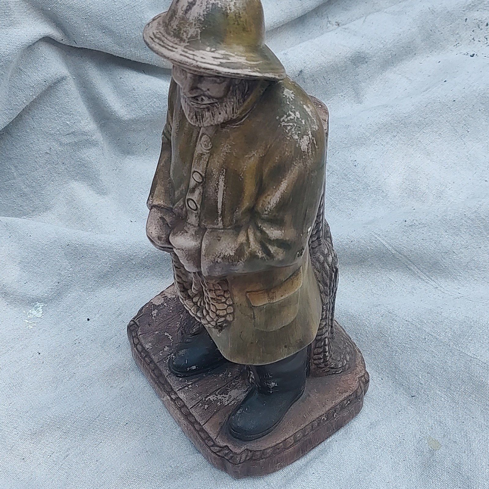 Hand Painted Ceramic Nautical Fisherman Figurine Statue Multicolor 1987