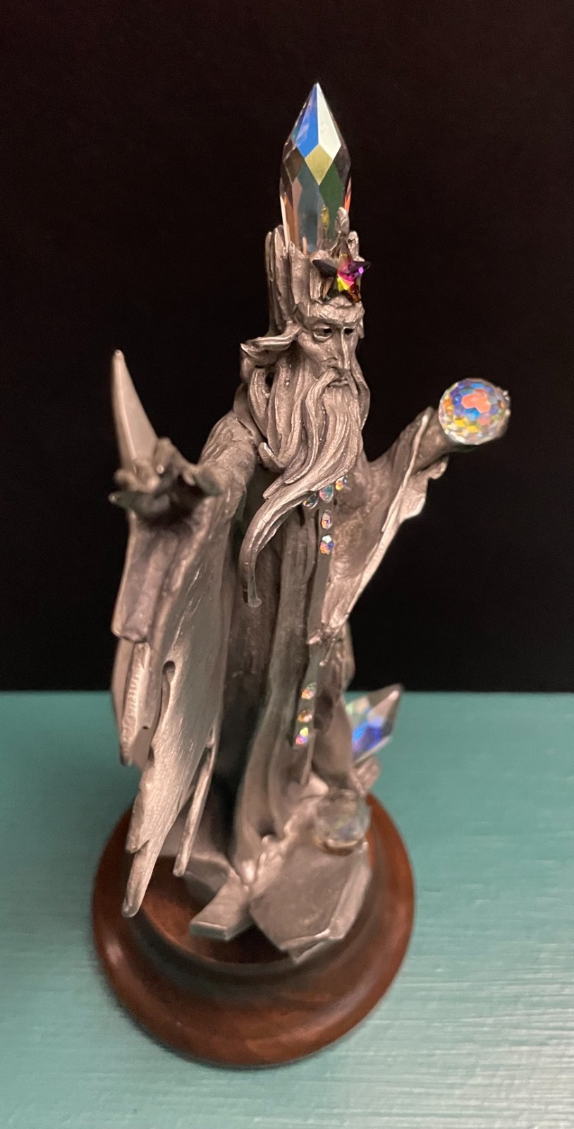 Casey Perth Pewter Ice Wizard Sorcerer Warlock Crystals Stalagmite Art Statue LE