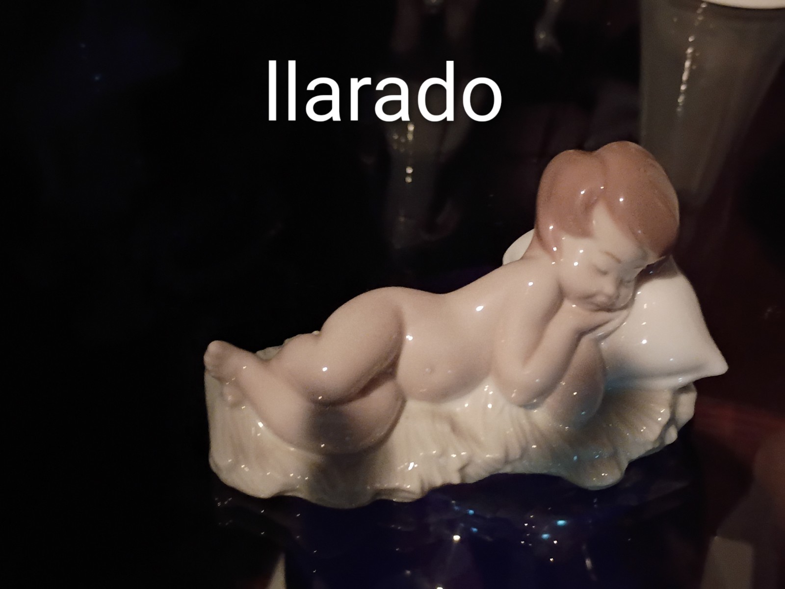 White Porcelain Baby Figurine Glossy Finish Unboxed All Occasions Decor