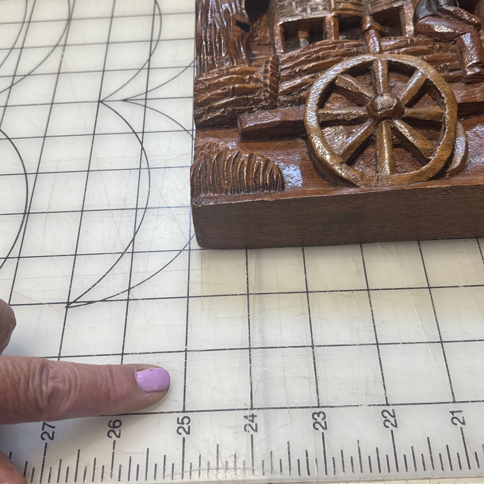 Pristine 25″ Vintage Philippines 3D Wood Relief Panel 1960s Peace Corps Carving