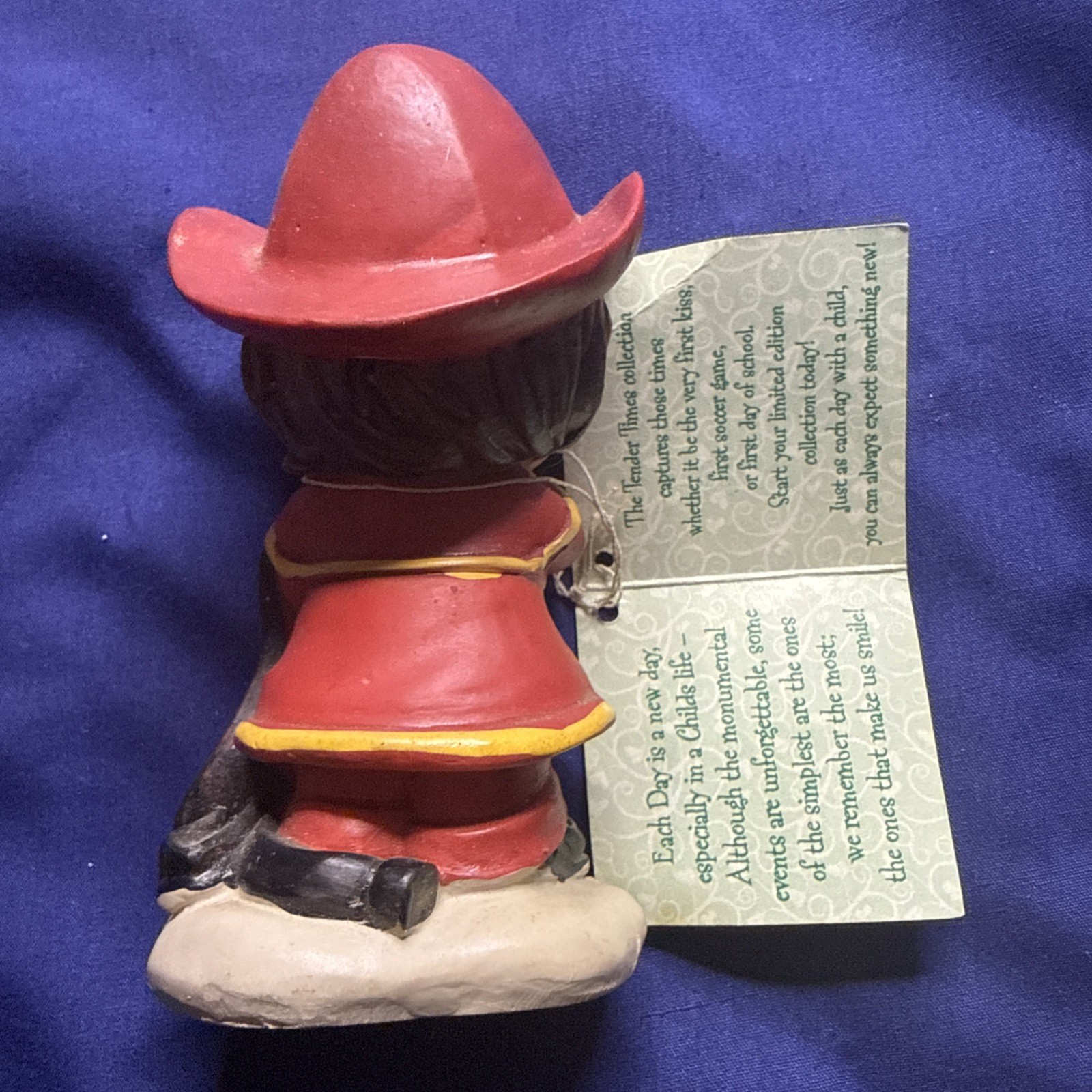 Tender Times Vintage Firefighter Boy Figurine Porcelain Fireman Statue