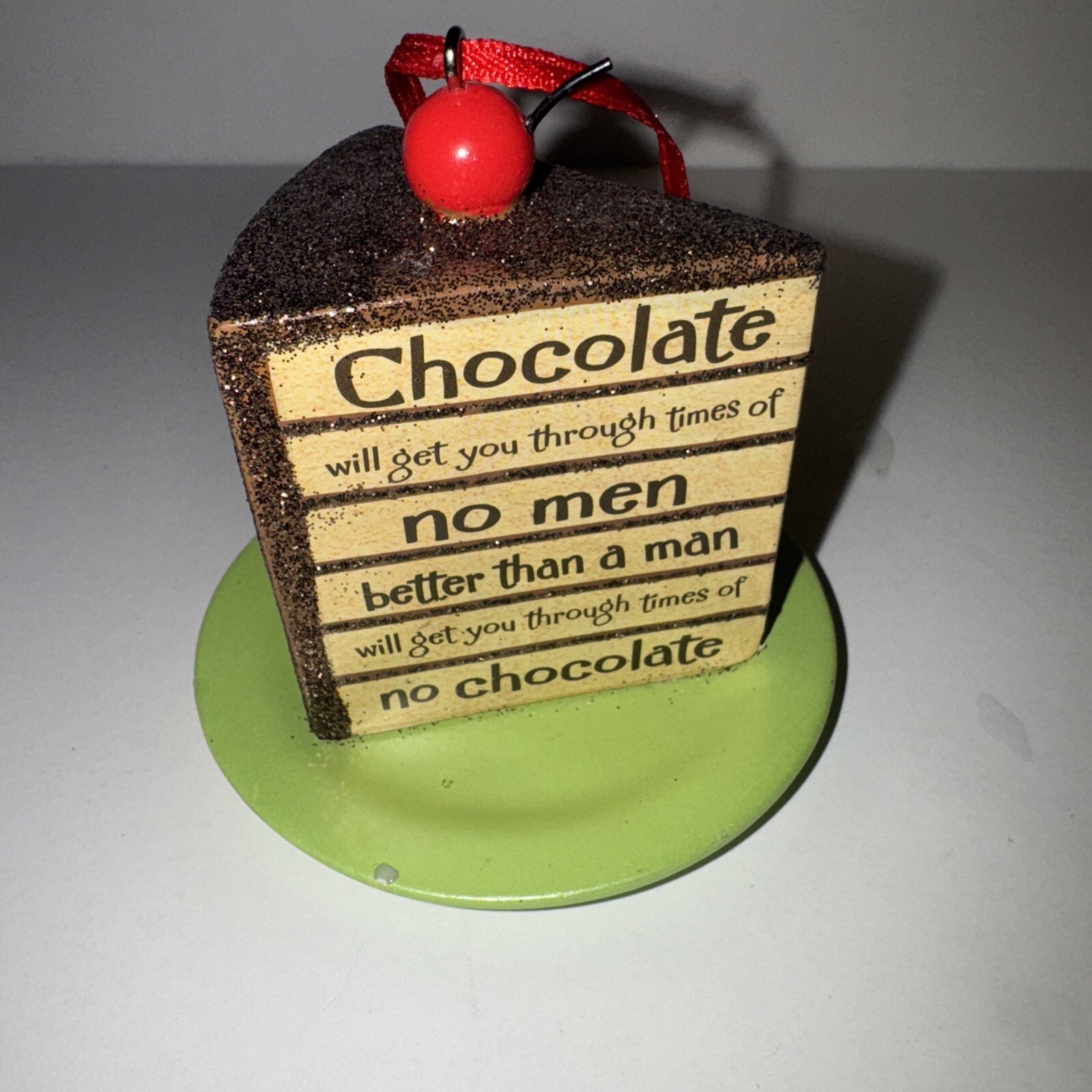 Hallmark Piece of Chocolate Cake Christmas Ornament Single Friend Valentines