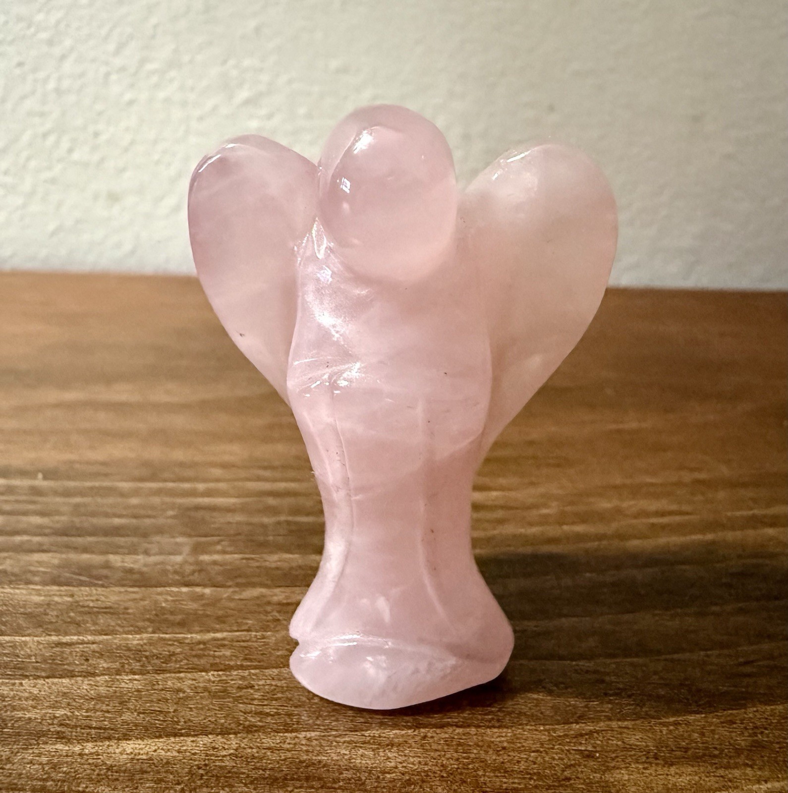 Angel Healing Crystal Pink Crystal Carved Figurine 2″ Guardian Angel Gift