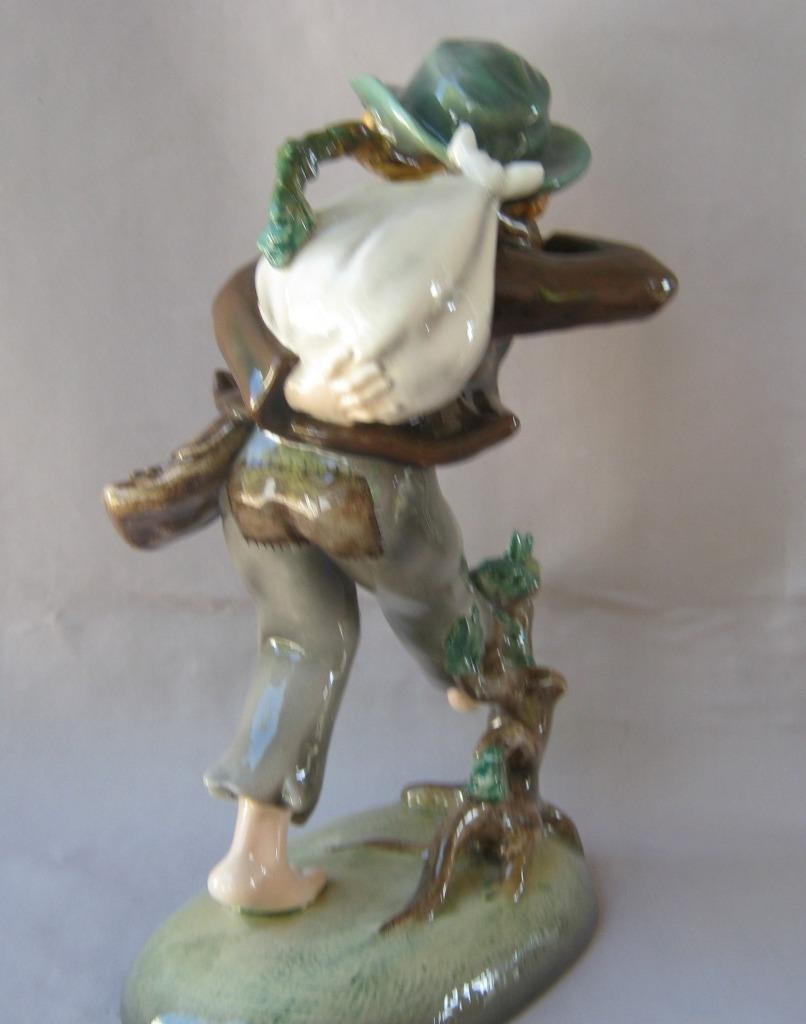 Vintage Keramos Dakon Porcelain Walking Vagabond Boy Figurine Vienna Austria