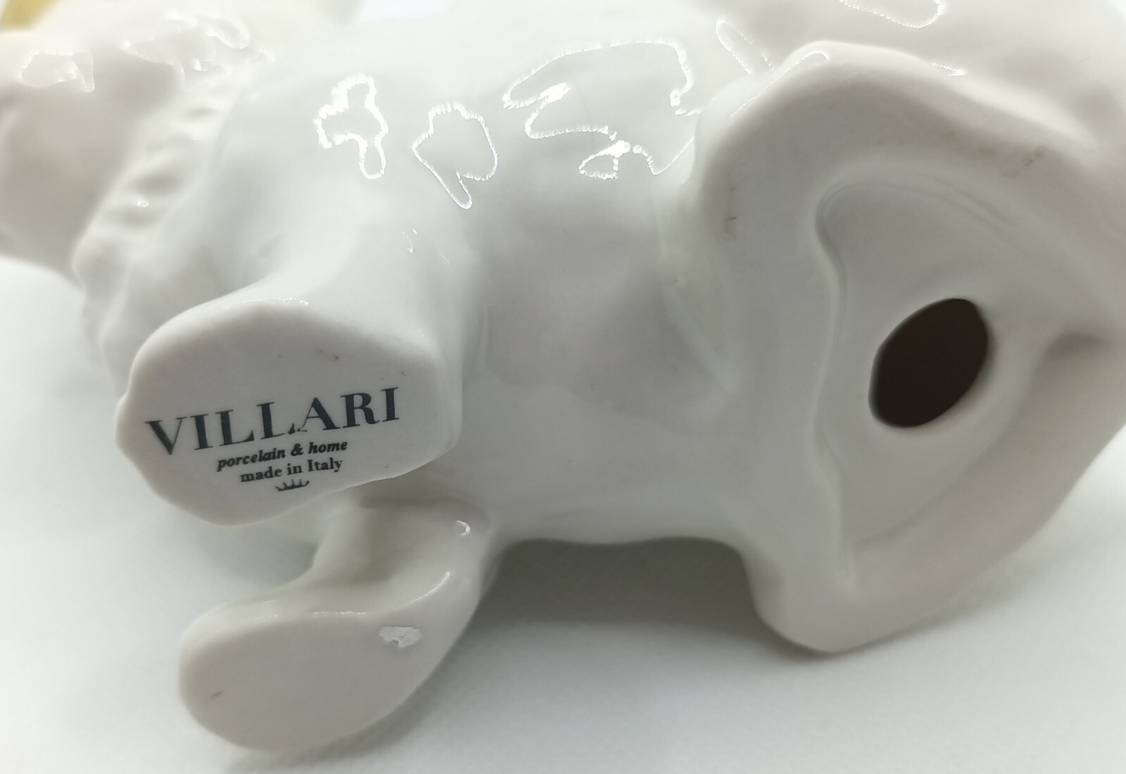 Villari antique gold bunny with cylinder