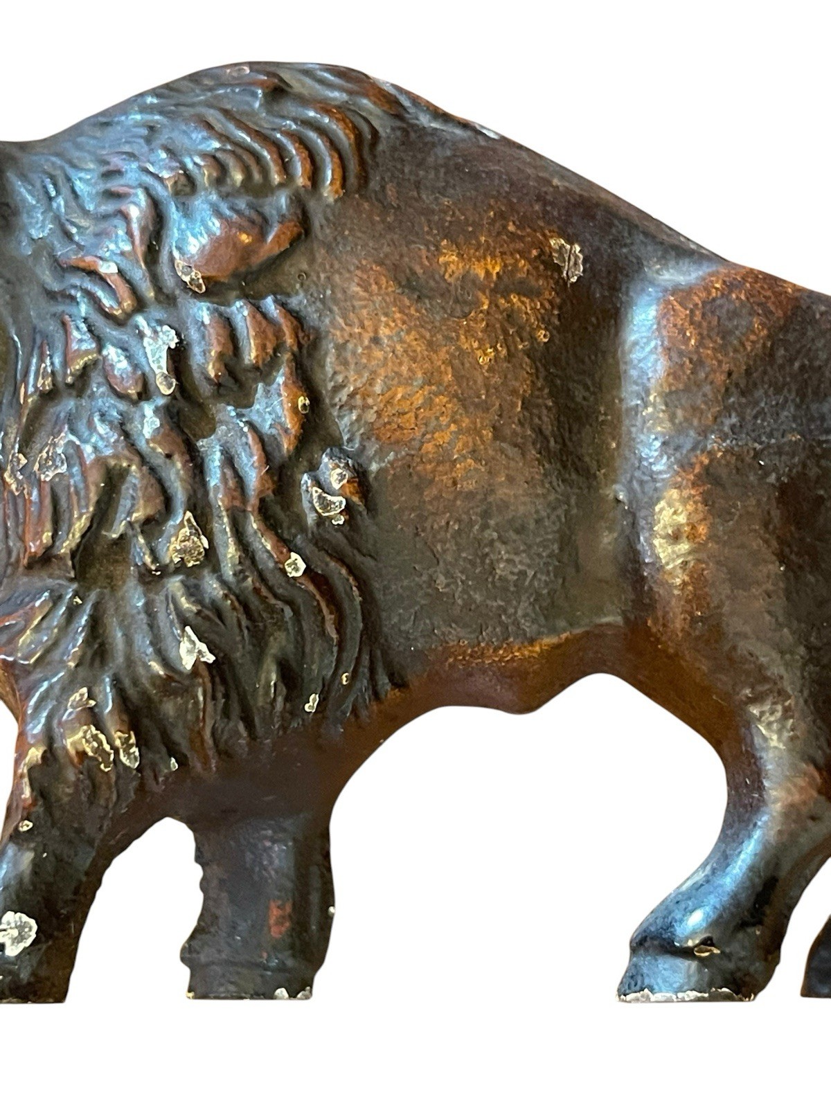 BUFFALO TANK BT CAST IRON BISON BUFFALO FIGURINE PAPERWEIGHT BETHLEHEM STEEL 5″
