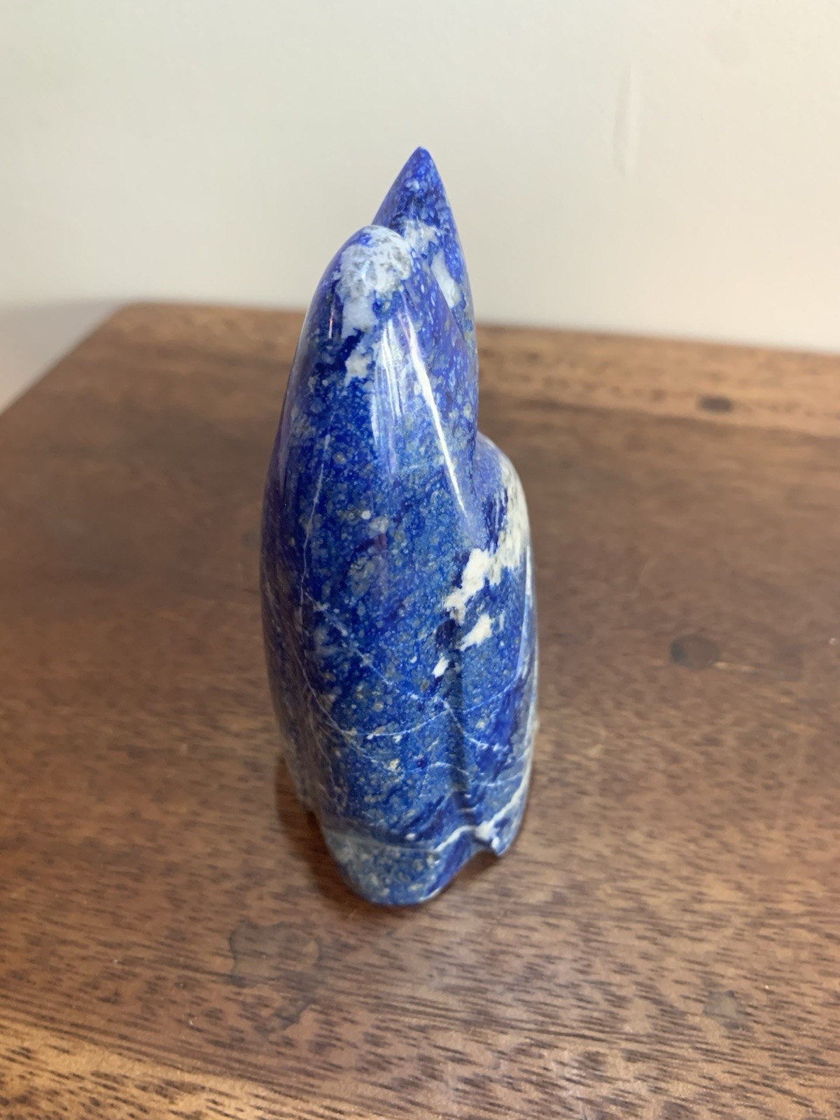 Lapis Lazuli Carved Penguin W/ White Marble Belly, 4” Chile, Vintage