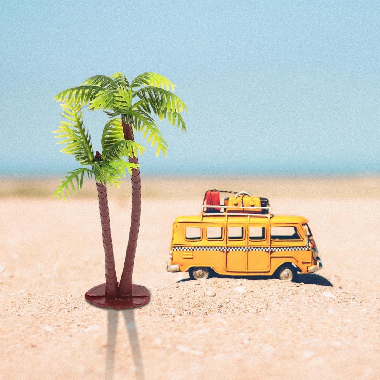 Miniature Palm Tree Decor Set 5pcs Fake Tropical Miniature Trees for Craft Ga…