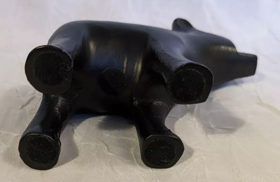 Cast Metal Bear Pig Figurine Cub Black Animal Carved Folk Art Forest Farm Fun 3″