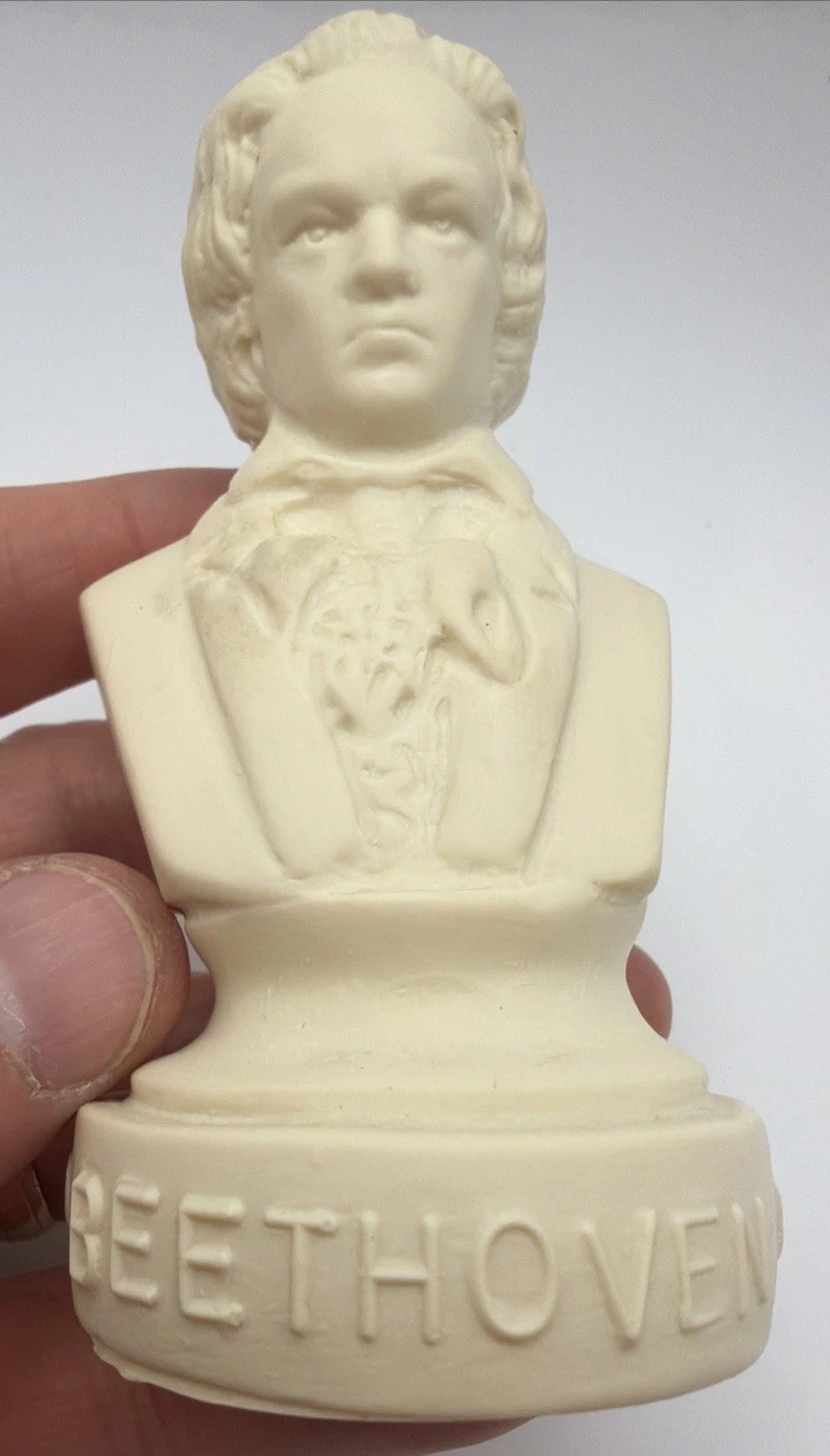 4-inch Composer Statuettes of Beethoven, Handel, & Brahms – Halbe – Lot of 3
