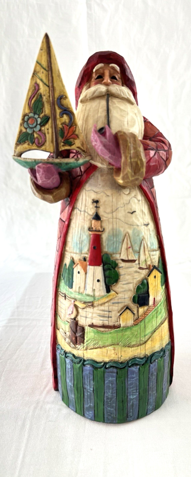 Jim Shore Heartwood Creek 2003 A Ship Sails In Bearing Gifts Nautical Santa 12″